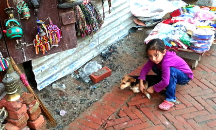 Girl Playing with Her Puppy ~ Boudha Kathmandu Nepal ~ God Dieux Photography