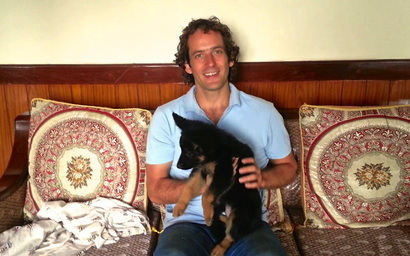 God Dieux ~ a Picture of God Dieux with a German Shephard puppy.